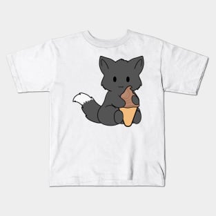 Chocolate Ice Cream Black Fox Kids T-Shirt